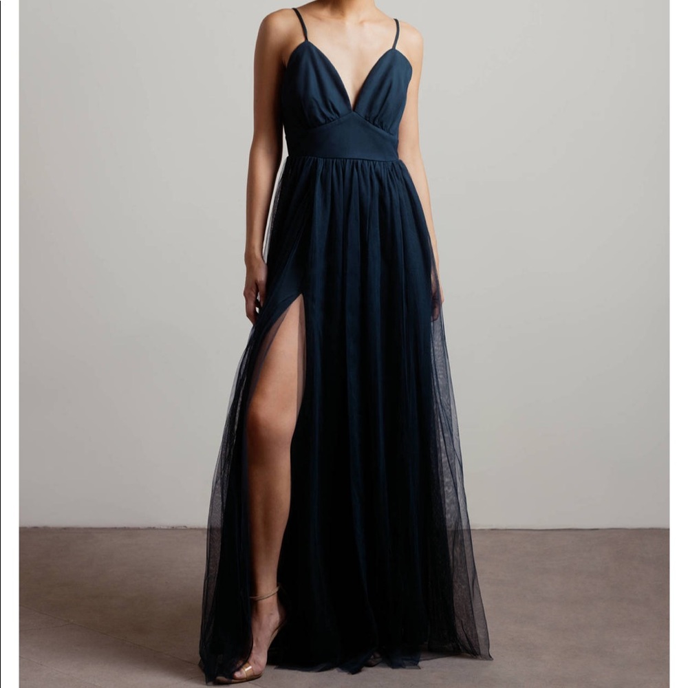 Tobi True Intentions Emerald Slit Maxi Dress